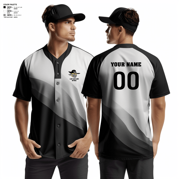Full Button Softball Jersey, Erie Lady Outlaws, Softball, Teamtime, Team time, sublimation, custom sports apparel, team uniforms, spirit wear, spiritwear, sports uniforms, custom shirts, team store, custom team store, fundraiser sports, apparel fundraiser