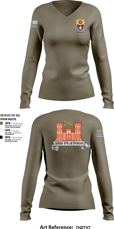 649 ENG CO 47211067 Women's Long Sleeve V-neck Shirt - 2