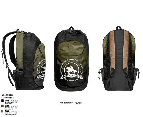 Gear Bag, Saiyan Jiu Jitsu, Wrestling, Teamtime, Team time, sublimation, custom sports apparel, team uniforms, spirit wear, spiritwear, sports uniforms, custom shirts, team store, custom team store, fundraiser sports, apparel fundraiser
