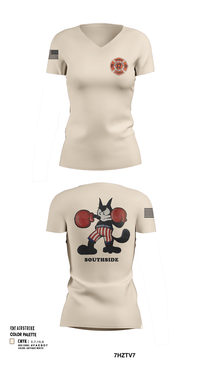 Station 17 90586189 Women's Short Sleeve V-neck Shirt - 3