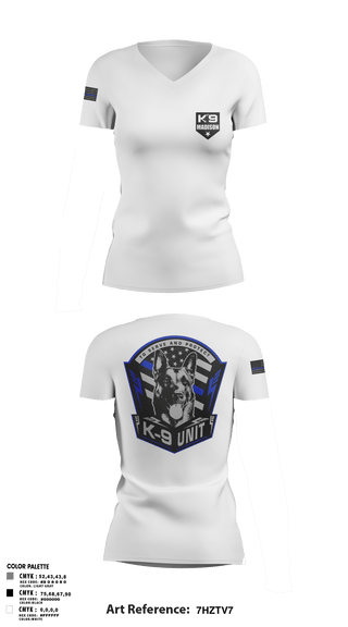 Women's Short Sleeve Vneck Shirt, K-9, , Teamtime, Team time, sublimation, custom sports apparel, team uniforms, spirit wear, spiritwear, sports uniforms, custom shirts, team store, custom team store, fundraiser sports, apparel fundraiser
