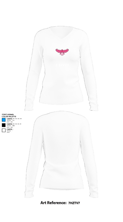 C hawks 35241683 Women's Long Sleeve V-neck Shirt - 15