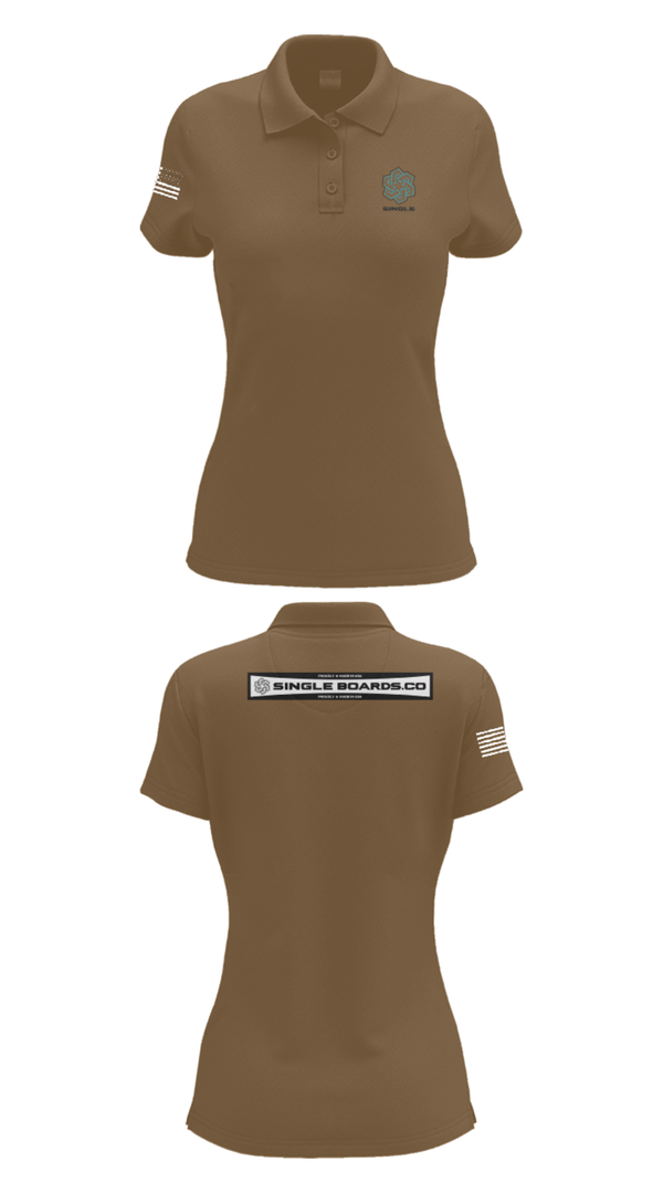 Women's Short Sleeve Performance Polo, Single Boards.co, E-Sports, Teamtime, Team time, sublimation, custom sports apparel, team uniforms, spirit wear, spiritwear, sports uniforms, custom shirts, team store, custom team store, fundraiser sports, apparel fundraiser