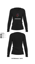 Red WarriorsCobras 84767379 Women's Long Sleeve V-neck Shirt - 9