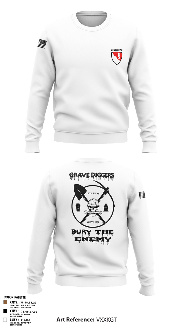 Crew Neck Sweatshirt, 615TH ECC, , Teamtime, Team time, sublimation, custom sports apparel, team uniforms, spirit wear, spiritwear, sports uniforms, custom shirts, team store, custom team store, fundraiser sports, apparel fundraiser