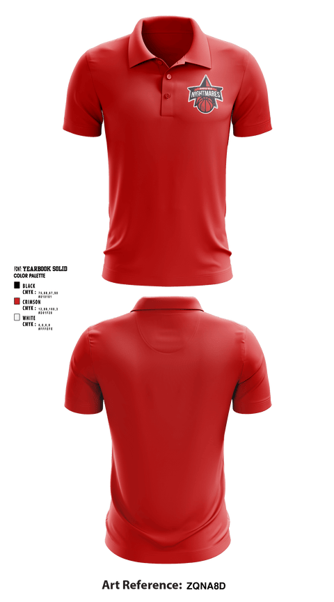 Short Sleeve Performance Polo, Springfield nightmares, Men's Basketball, Teamtime, Team time, sublimation, custom sports apparel, team uniforms, spirit wear, spiritwear, sports uniforms, custom shirts, team store, custom team store, fundraiser sports, apparel fundraiser