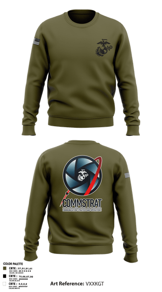Crew Neck Sweatshirt, MCRDPI COMMSTRAT, Marines, Teamtime, Team time, sublimation, custom sports apparel, team uniforms, spirit wear, spiritwear, sports uniforms, custom shirts, team store, custom team store, fundraiser sports, apparel fundraiser