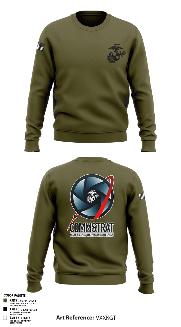 Crew Neck Sweatshirt, MCRDPI COMMSTRAT, Marines, Teamtime, Team time, sublimation, custom sports apparel, team uniforms, spirit wear, spiritwear, sports uniforms, custom shirts, team store, custom team store, fundraiser sports, apparel fundraiser