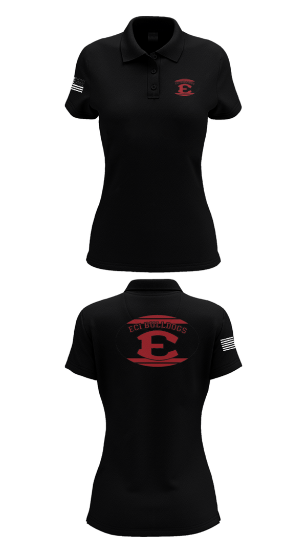 Women's Short Sleeve Performance Polo, E.C.I.BULLDOGS, Football, Teamtime, Team time, sublimation, custom sports apparel, team uniforms, spirit wear, spiritwear, sports uniforms, custom shirts, team store, custom team store, fundraiser sports, apparel fundraiser