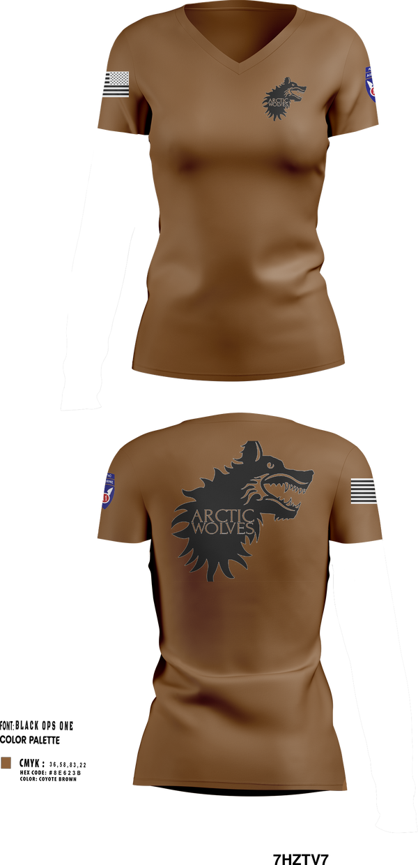 Women's Short Sleeve Vneck Shirt, Arctic Wolves, , Teamtime, Team time, sublimation, custom sports apparel, team uniforms, spirit wear, spiritwear, sports uniforms, custom shirts, team store, custom team store, fundraiser sports, apparel fundraiser