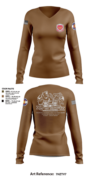 Women's Long Sleeve Vneck Shirt, 947th EVCC, , Teamtime, Team time, sublimation, custom sports apparel, team uniforms, spirit wear, spiritwear, sports uniforms, custom shirts, team store, custom team store, fundraiser sports, apparel fundraiser