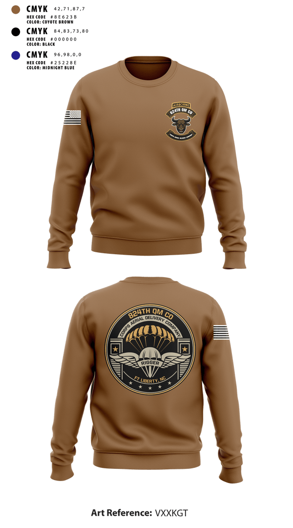 Crew Neck Sweatshirt, 824th QM CO (CADC-A), Army, Teamtime, Team time, sublimation, custom sports apparel, team uniforms, spirit wear, spiritwear, sports uniforms, custom shirts, team store, custom team store, fundraiser sports, apparel fundraiser