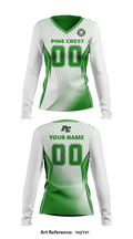 Pine Crest School (Upper School) Volleyball 95644172 Women's Long Sleeve V-neck Shirt - 142