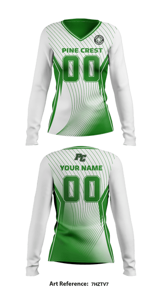 Women's Long Sleeve Vneck Shirt, Pine Crest School (Upper School) Volleyball, Women's Volleyball, Teamtime, Team time, sublimation, custom sports apparel, team uniforms, spirit wear, spiritwear, sports uniforms, custom shirts, team store, custom team store, fundraiser sports, apparel fundraiser
