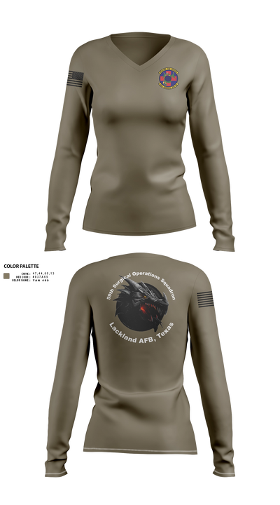 59th Surgical Operations Squadron 37744422 Women's Long Sleeve V-neck Shirt - 42