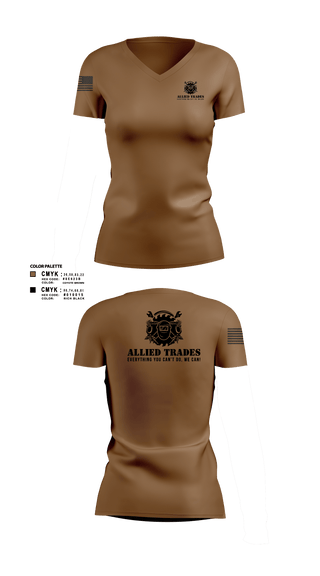 Women's Short Sleeve Vneck Shirt, ALLIED TRADES, National Guard, Teamtime, Team time, sublimation, custom sports apparel, team uniforms, spirit wear, spiritwear, sports uniforms, custom shirts, team store, custom team store, fundraiser sports, apparel fundraiser