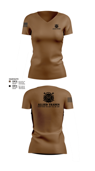 ALLIED TRADES 48849296 Women's Short Sleeve V-neck Shirt - 4