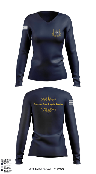 Women's Long Sleeve Vneck Shirt, Gurley's Gun Repair Service LLCGurley's Gun Repair Service LLC, , Teamtime, Team time, sublimation, custom sports apparel, team uniforms, spirit wear, spiritwear, sports uniforms, custom shirts, team store, custom team store, fundraiser sports, apparel fundraiser