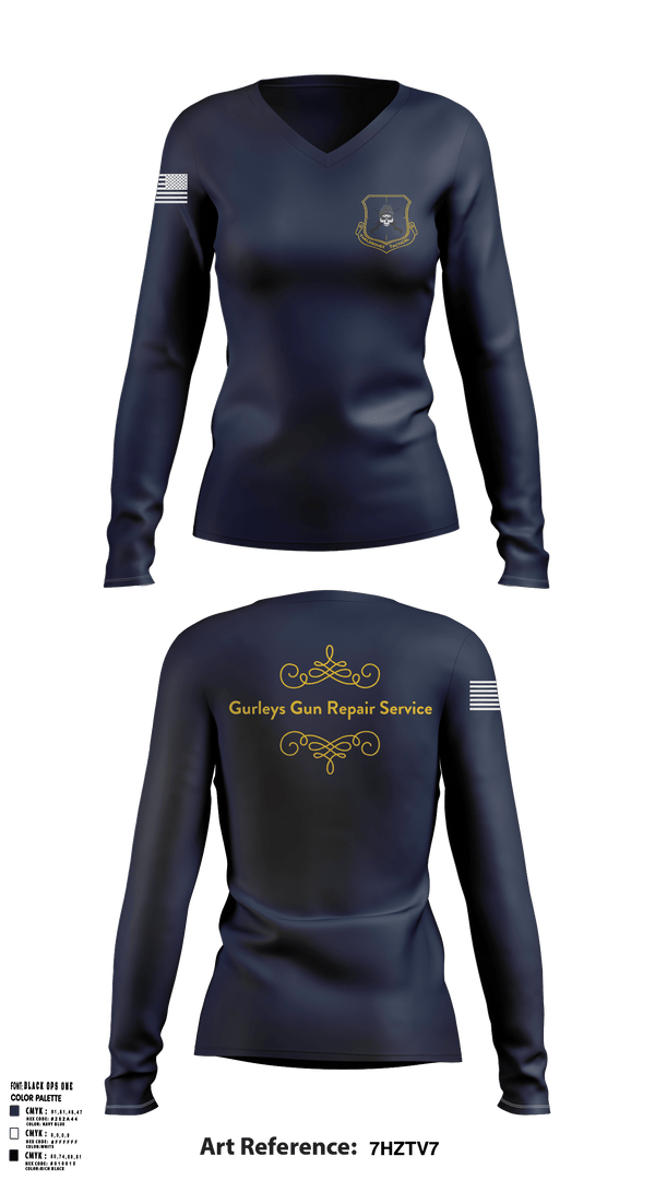 Women's Long Sleeve Vneck Shirt, Gurley's Gun Repair Service LLCGurley's Gun Repair Service LLC, , Teamtime, Team time, sublimation, custom sports apparel, team uniforms, spirit wear, spiritwear, sports uniforms, custom shirts, team store, custom team store, fundraiser sports, apparel fundraiser