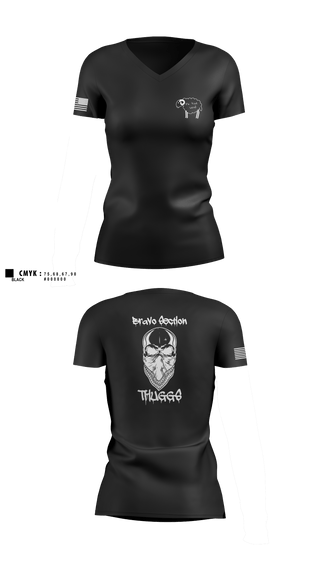 Women's Short Sleeve Vneck Shirt, Delta Company 1-114th Infantry, National Guard, Teamtime, Team time, sublimation, custom sports apparel, team uniforms, spirit wear, spiritwear, sports uniforms, custom shirts, team store, custom team store, fundraiser sports, apparel fundraiser