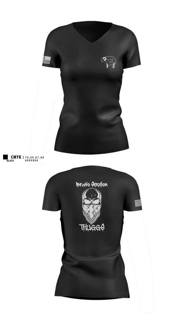 Women's Short Sleeve Vneck Shirt, Delta Company 1-114th Infantry, National Guard, Teamtime, Team time, sublimation, custom sports apparel, team uniforms, spirit wear, spiritwear, sports uniforms, custom shirts, team store, custom team store, fundraiser sports, apparel fundraiser