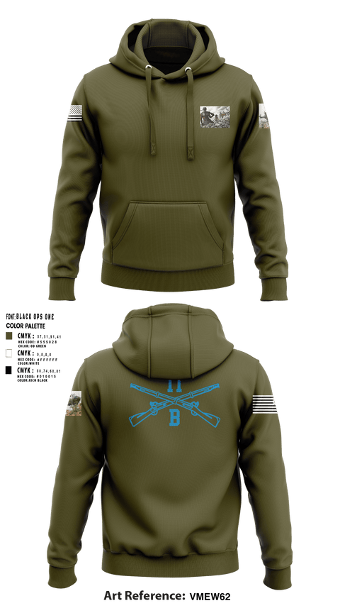 Hoodie, 218th Maneuver brigade11 bravo infantry, National Guard, Teamtime, Team time, sublimation, custom sports apparel, team uniforms, spirit wear, spiritwear, sports uniforms, custom shirts, team store, custom team store, fundraiser sports, apparel fundraiser
