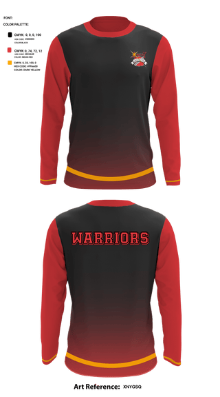 Long Sleeve Performance Shirt, Warriors, Football, Teamtime, Team time, sublimation, custom sports apparel, team uniforms, spirit wear, spiritwear, sports uniforms, custom shirts, team store, custom team store, fundraiser sports, apparel fundraiser
