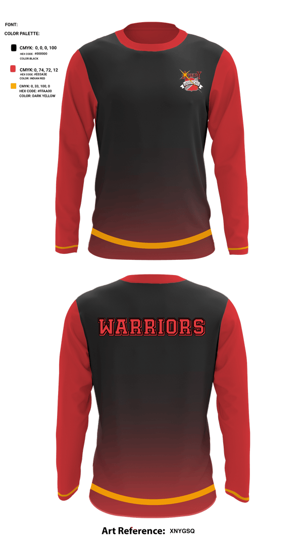 Long Sleeve Performance Shirt, Warriors, Football, Teamtime, Team time, sublimation, custom sports apparel, team uniforms, spirit wear, spiritwear, sports uniforms, custom shirts, team store, custom team store, fundraiser sports, apparel fundraiser