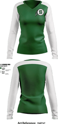 Schuyler Central High School Cheer 82314390 Women's Long Sleeve V-neck Shirt - 1