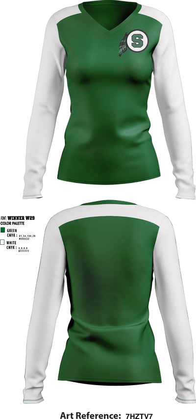 Schuyler Central High School Cheer 82314390 Women's Long Sleeve V-neck Shirt - 1