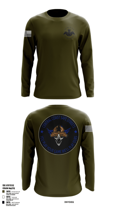 Central Coast Safe Streets Task Force 34616845 Long Sleeve Performance Shirt - 1