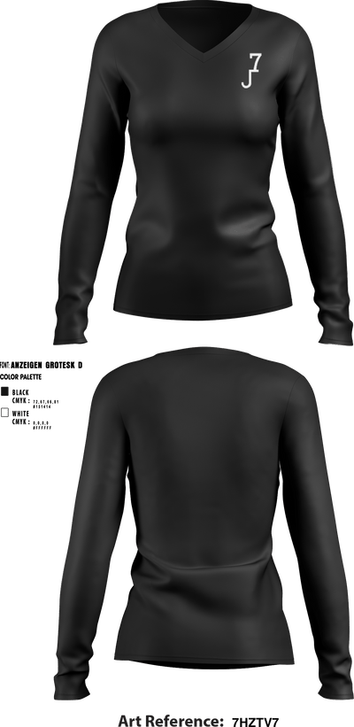 J7 Cattle Co. 3165345 Women's Long Sleeve V-neck Shirt - 3