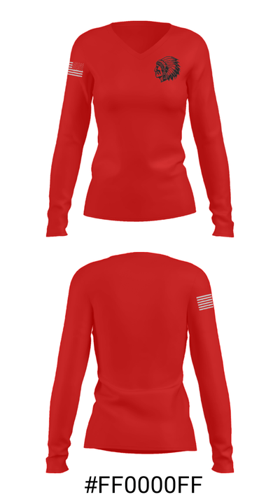 Oriskany High School Cross Country 43342271 Women's Long Sleeve V-neck Shirt - 31