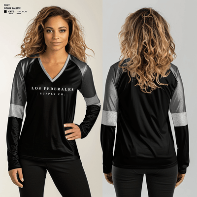 Los Federale$ 87251828 Women's Long Sleeve V-neck Shirt - 2
