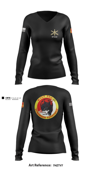 Women's Long Sleeve Vneck Shirt, , Army, Teamtime, Team time, sublimation, custom sports apparel, team uniforms, spirit wear, spiritwear, sports uniforms, custom shirts, team store, custom team store, fundraiser sports, apparel fundraiser