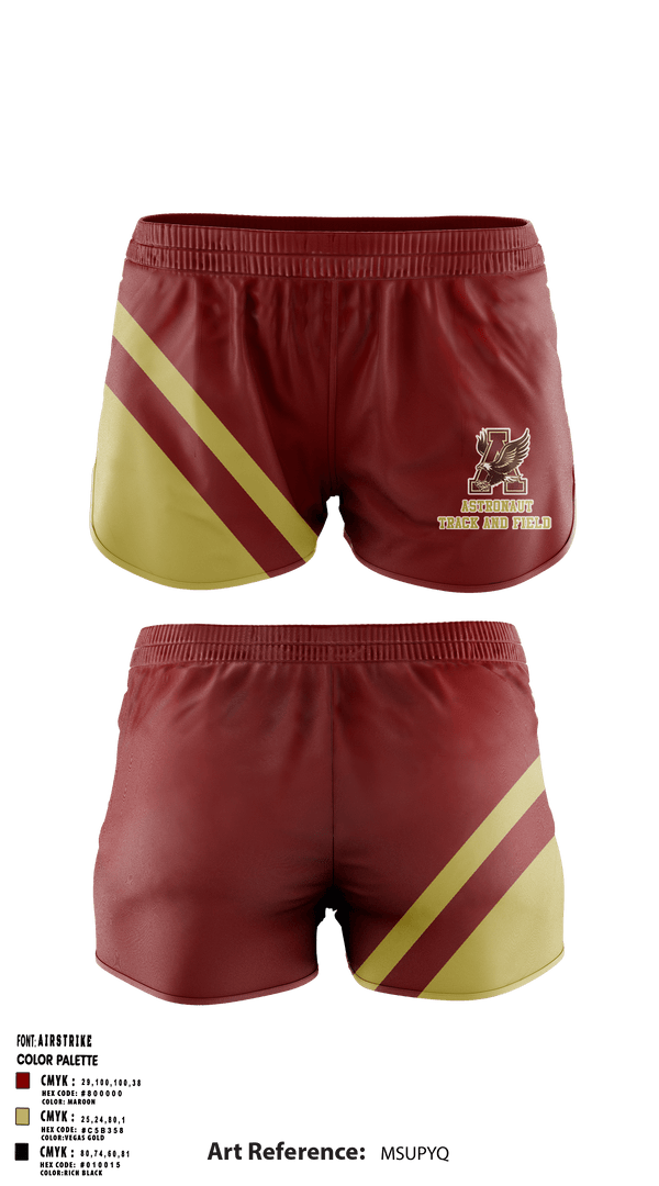 Women's Shorts, Astronaut High School Track, Track & Field, Teamtime, Team time, sublimation, custom sports apparel, team uniforms, spirit wear, spiritwear, sports uniforms, custom shirts, team store, custom team store, fundraiser sports, apparel fundraiser