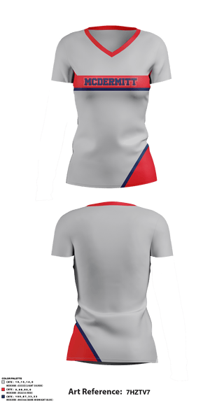 Women's Short Sleeve Vneck Shirt, Mcdermitt High School, Spirit Store, Teamtime, Team time, sublimation, custom sports apparel, team uniforms, spirit wear, spiritwear, sports uniforms, custom shirts, team store, custom team store, fundraiser sports, apparel fundraiser
