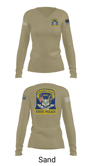 Women's Long Sleeve Vneck Shirt, , Police, Teamtime, Team time, sublimation, custom sports apparel, team uniforms, spirit wear, spiritwear, sports uniforms, custom shirts, team store, custom team store, fundraiser sports, apparel fundraiser