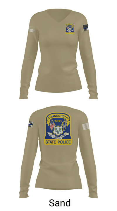 Connecticut State Police 53595968 Women's Long Sleeve V-neck Shirt - 42