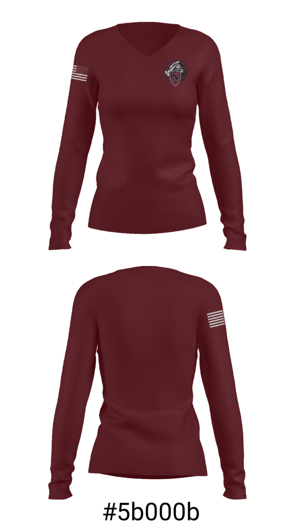 Women's Long Sleeve Vneck Shirt, Walled Lake Northern High School Basketball, Women's Basketball, Teamtime, Team time, sublimation, custom sports apparel, team uniforms, spirit wear, spiritwear, sports uniforms, custom shirts, team store, custom team store, fundraiser sports, apparel fundraiser