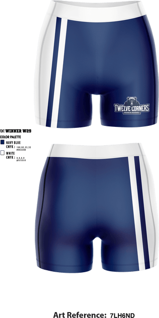 Women's Compression Shorts, Twelve Corners Middle School Volleyball, Women's Volleyball, Teamtime, Team time, sublimation, custom sports apparel, team uniforms, spirit wear, spiritwear, sports uniforms, custom shirts, team store, custom team store, fundraiser sports, apparel fundraiser