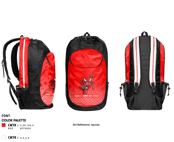 Gear Bag, Coquille Senior High School Track, Track & Field, Teamtime, Team time, sublimation, custom sports apparel, team uniforms, spirit wear, spiritwear, sports uniforms, custom shirts, team store, custom team store, fundraiser sports, apparel fundraiser