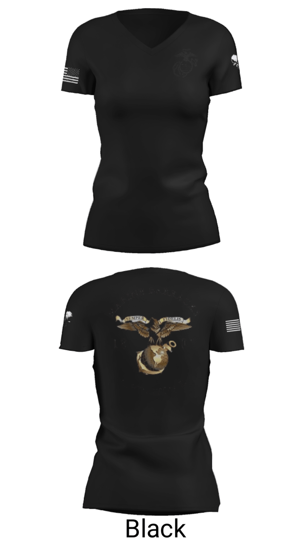 Women's Short Sleeve Vneck Shirt, , Marines, Teamtime, Team time, sublimation, custom sports apparel, team uniforms, spirit wear, spiritwear, sports uniforms, custom shirts, team store, custom team store, fundraiser sports, apparel fundraiser