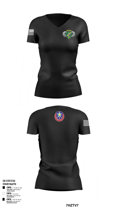 404th Civil Affairs Bn (A) 73295413 Women's Short Sleeve V-neck Shirt - 1