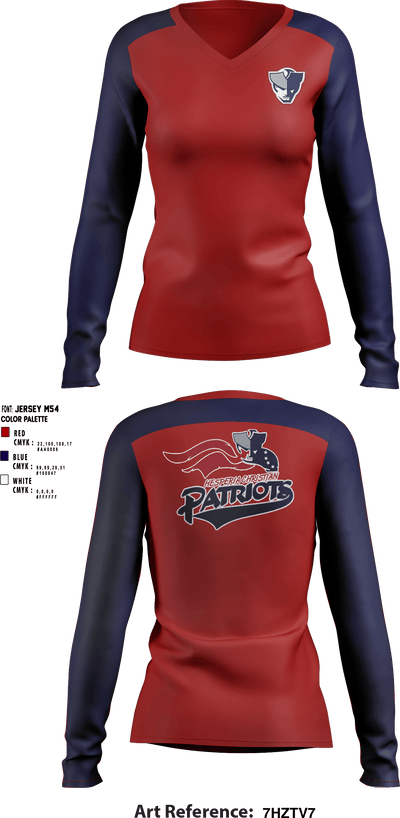 Hesperia Christian High School 2281005 Women's Long Sleeve V-neck Shirt - 1