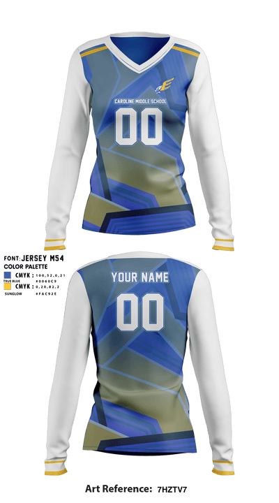 Caroline Middle School Volleyball 58375852 Long Sleeve Performance Shirt - 2