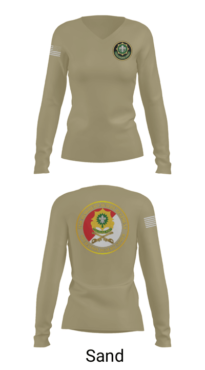 Second Armored Cavalry Regiment 2069337 Women's Long Sleeve V-neck Shirt - 42