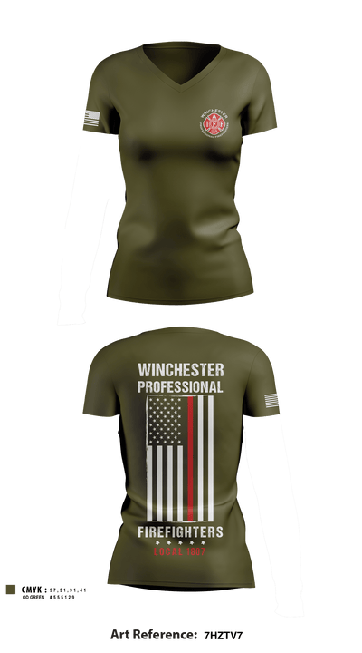 Winchester Fire Department 95741675 Women's Short Sleeve V-neck Shirt - 6