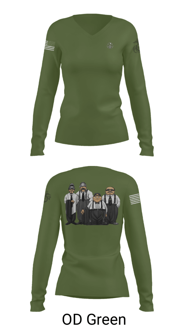 Women's Long Sleeve Vneck Shirt, , Marines, Teamtime, Team time, sublimation, custom sports apparel, team uniforms, spirit wear, spiritwear, sports uniforms, custom shirts, team store, custom team store, fundraiser sports, apparel fundraiser