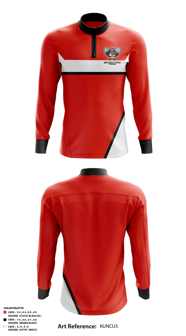 Quarter Zip Jacket, Wellesley Girls Tennis, Tennis, Teamtime, Team time, sublimation, custom sports apparel, team uniforms, spirit wear, spiritwear, sports uniforms, custom shirts, team store, custom team store, fundraiser sports, apparel fundraiser